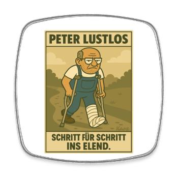 Peter Listless – Step by Step into Misery - Square fridge magnet - white - Front