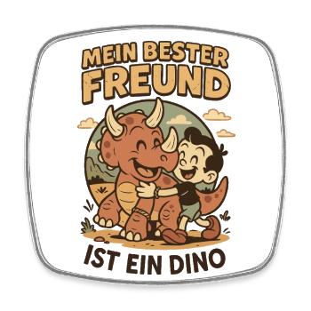 Mon meilleur ami est un dinosaure - Magnet carré - blanc - Devant