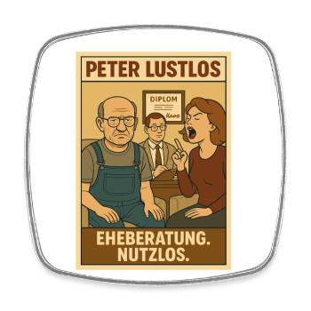 Married couple at marriage counseling - Square fridge magnet - white - Front