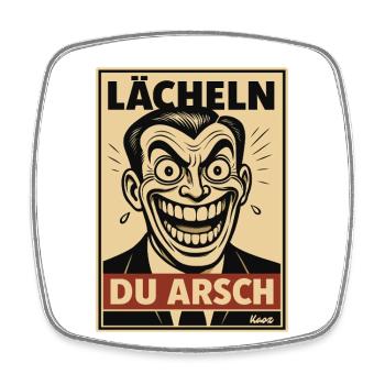 Lächeln du Arsch Sarkamsmus Comic im Retro Stil - Viereckiger Kühlschrankmagnet - Weiß - Vorne