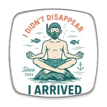 Plongeur Ocean Meditate Je n’ai pas disparu - Magnet carré - blanc - Devant