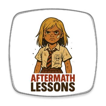 Strong School Girl Detention Comic - Square fridge magnet - white - Front