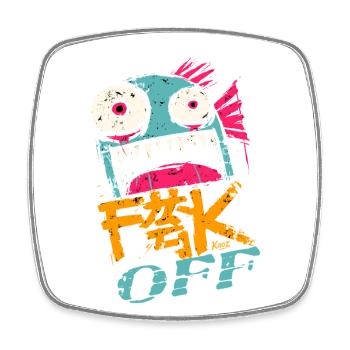 Wild fish cries out for take-off in bright colors - Square fridge magnet - white - Front
