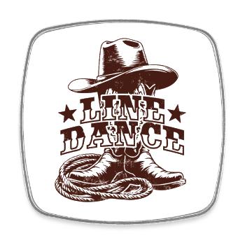 Line dance - Linedancing Country Fan - Geschenk - Viereckiger Kühlschrankmagnet - Weiß - Vorne