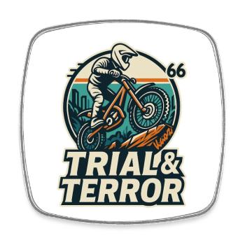 Motocross hero at Moto Trial and Terror Ride - Square fridge magnet - white - Front