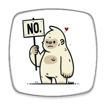 Singe gorille drôle sans signe de style bande dessinée - Magnet carré - blanc - Devant