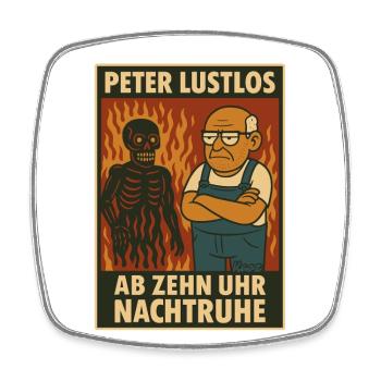 Peter Listless assure une nuit de repos à partir de dix - Magnet carré - blanc - Devant