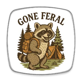 Gone Feral Prepper Überleben Bushcrafting - Viereckiger Kühlschrankmagnet - Weiß - Vorne