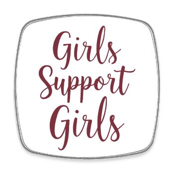 Girls Support Girls Statement Freundschaft - Viereckiger Kühlschrankmagnet - Weiß - Vorne