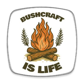 Bushcraft Ist Leben Prepper Überleben Bushcrafting - Viereckiger Kühlschrankmagnet - Weiß - Vorne