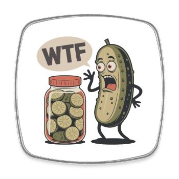 Funny Dill Pickle - Square fridge magnet - white - Front
