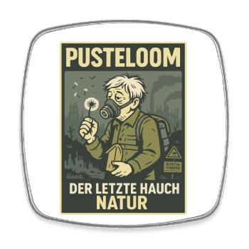 Researcher with mask and dandelion in gray world - Square fridge magnet - white - Front
