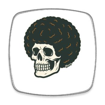 Le crâne aux cheveux ronds des profondeurs - Magnet carré - blanc - Devant