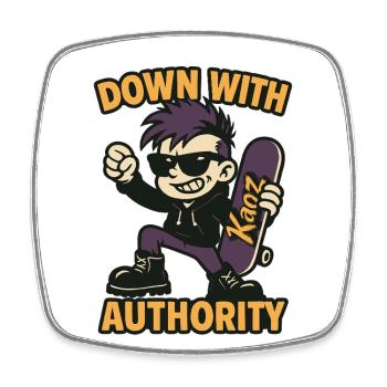 Comic-Skatepunk mit Sonnenbrille - Viereckiger Kühlschrankmagnet - Weiß - Vorne