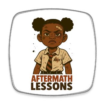 Strong schoolgirl with plaster - Square fridge magnet - white - Front