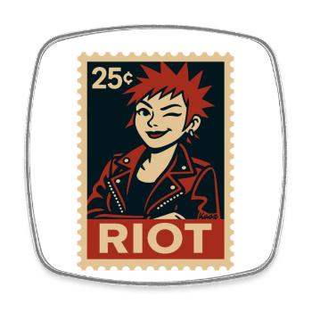 Femme punk avec une coiffure rousse - Magnet carré - blanc - Devant