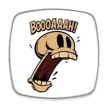 Screaming cartoon skull with open mouth - Square fridge magnet - white - Front