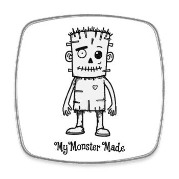 Cute Monster Monster Saying Quote - Square fridge magnet - white - Front