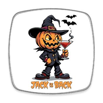 Jack is Back - Citrouille d’Halloween - Magnet carré - blanc - Devant