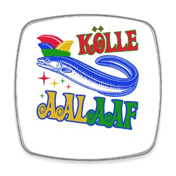 Kölle Aalaaf - Jecker Aal mit Narrenkappe Kostüm - Viereckiger Kühlschrankmagnet - Weiß - Vorne