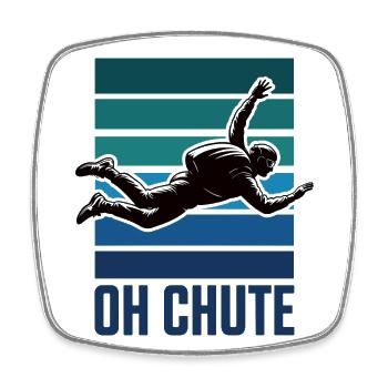 OH CHUTE Parachute Drôle Parachute Humour Design - Magnet carré - blanc - Devant