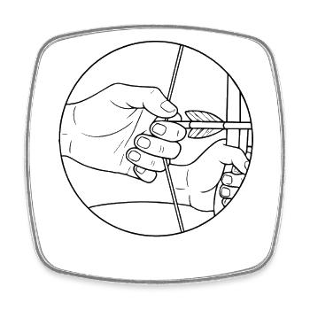 Archery Bow Target - Square fridge magnet - white - Front