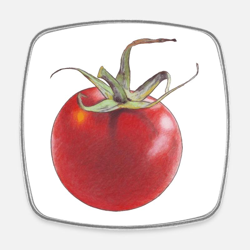 Tomate - Magnet carré - blanc
