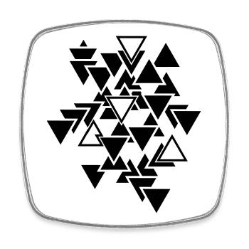 Triangles graphic pattern - Square fridge magnet - white - Front