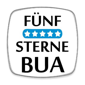 Fünf Sterne Bua Bayern Geschenk - Viereckiger Kühlschrankmagnet - Weiß - Vorne
