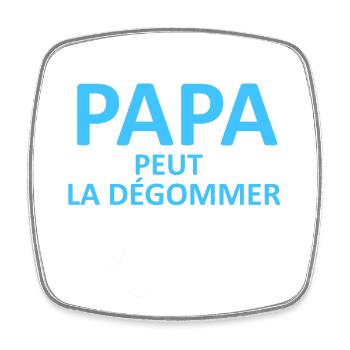 Papa peut la dégommer - Magnet carré - blanc - Devant