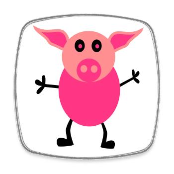 pigs males - Square fridge magnet - white - Front