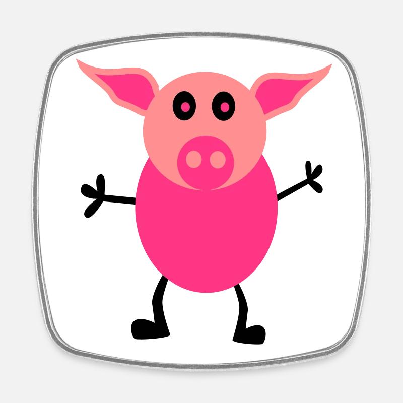 Schweine Männchen - Viereckiger Kühlschrankmagnet - Weiß