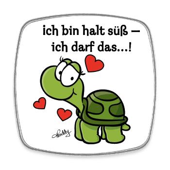 Thoddys Schildkröte - Viereckiger Kühlschrankmagnet - Weiß - Vorne