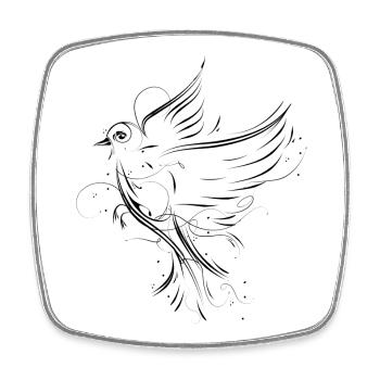 Flying bird - Square fridge magnet - white - Front