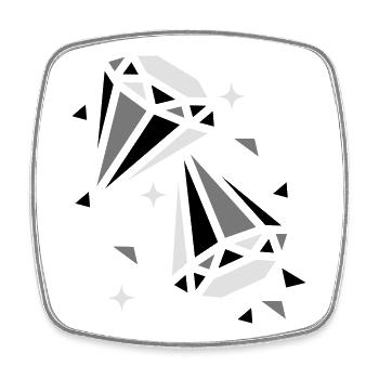 Two diamonds - Square fridge magnet - white - Front