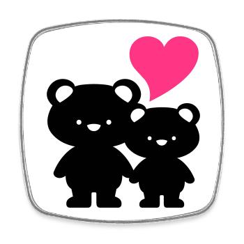 teddy in love - love teddys / teddies - Square fridge magnet - white - Front