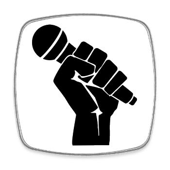 Fight for Music Freedom Rap - Square fridge magnet - white - Front