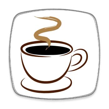 Kaffee - Viereckiger Kühlschrankmagnet - Weiß - Vorne