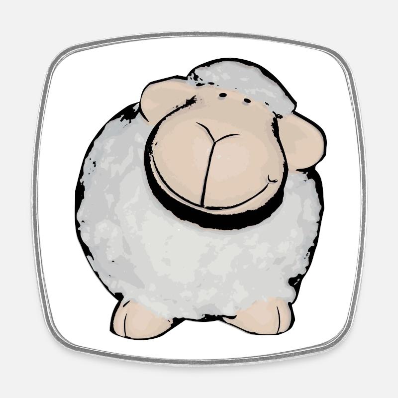 sheep - Square fridge magnet - white