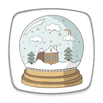 snow globe - Square fridge magnet - white - Front