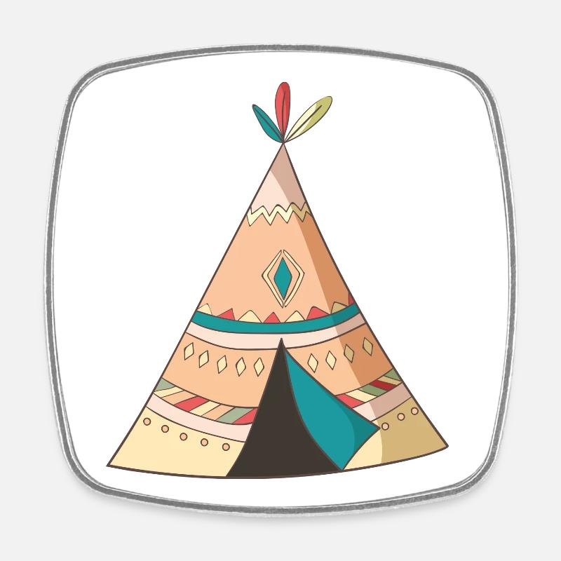 Tipi - Magnet carré - blanc