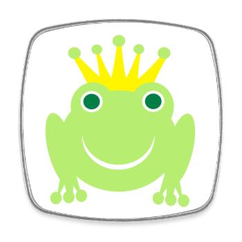 Roi grenouille - Magnet carré - blanc - Devant