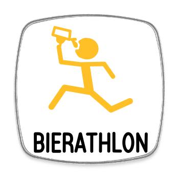 Bierathlon die Kneipentour - Viereckiger Kühlschrankmagnet - Weiß - Vorne