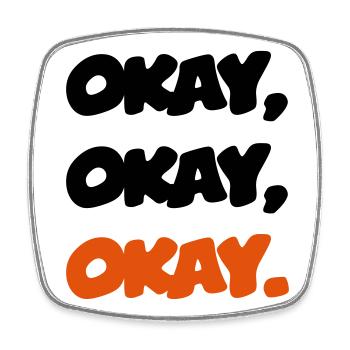 Ok - Square fridge magnet - white - Front