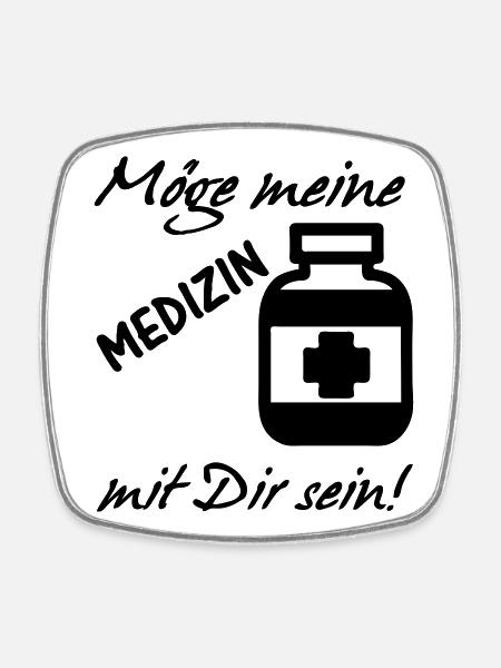 Meine Medizin Gesundheit, Arzt, Sprüche,Geschenk - Viereckiger Kühlschrankmagnet - Weiß