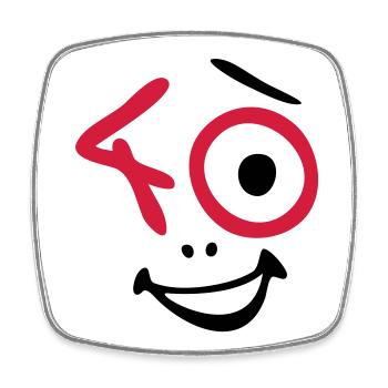 Wow, 40 years! - Square fridge magnet - white - Front
