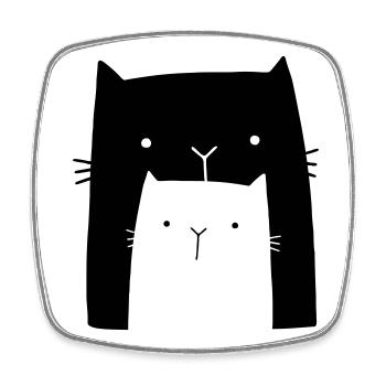 Cats cat family gift mom child - Square fridge magnet - white - Front