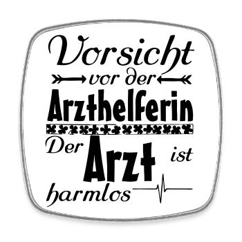 Arzthelferin vs Arzt Medizin Geschenk - Viereckiger Kühlschrankmagnet - Weiß - Vorne