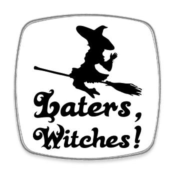 Halloween, Hexe, Fun, lustig, Spruch, Geschenk - Viereckiger Kühlschrankmagnet - Weiß - Vorne