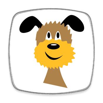Hund - Viereckiger Kühlschrankmagnet - Weiß - Vorne